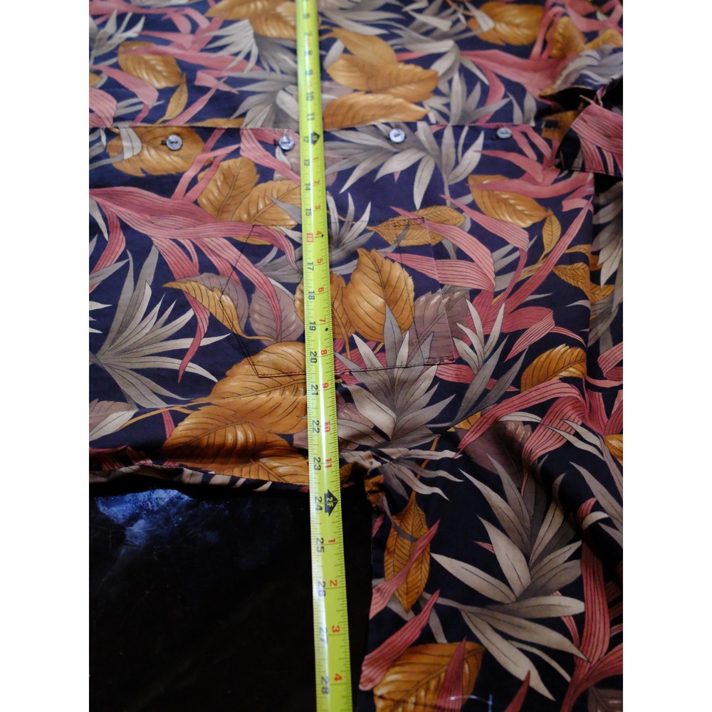 Tori Richard Honolulu Mens Large Cotton Lawn Tropical Leaf Aloha Shirt Hawaii